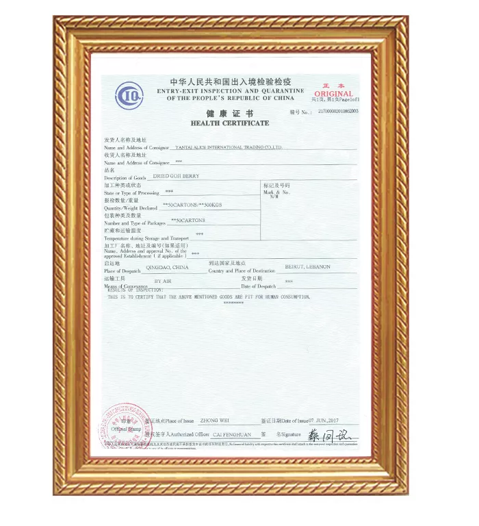 HEALTH CERT